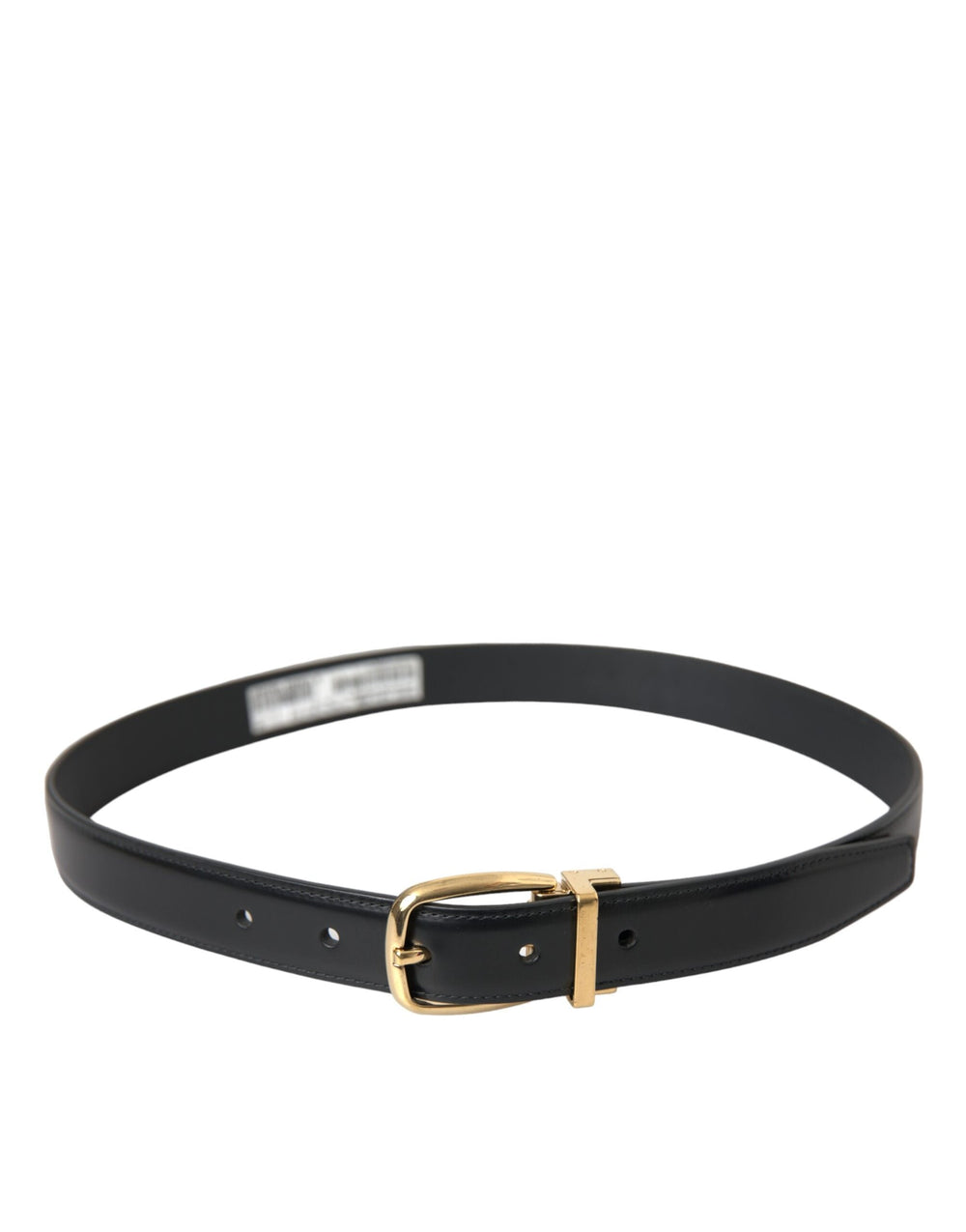  - Dolce & Gabbana Black Calf Leather Gold Metal Buckle Belt - WMB400 - 75 - Ask Me Wear