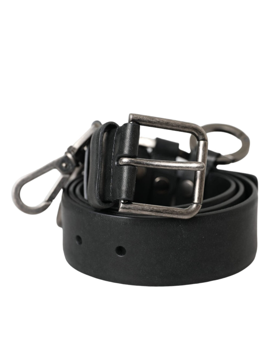  - Dolce & Gabbana Black Calf Leather Silver Metal Buckle Belt - BEL9222 - 90 - Ask Me Wear