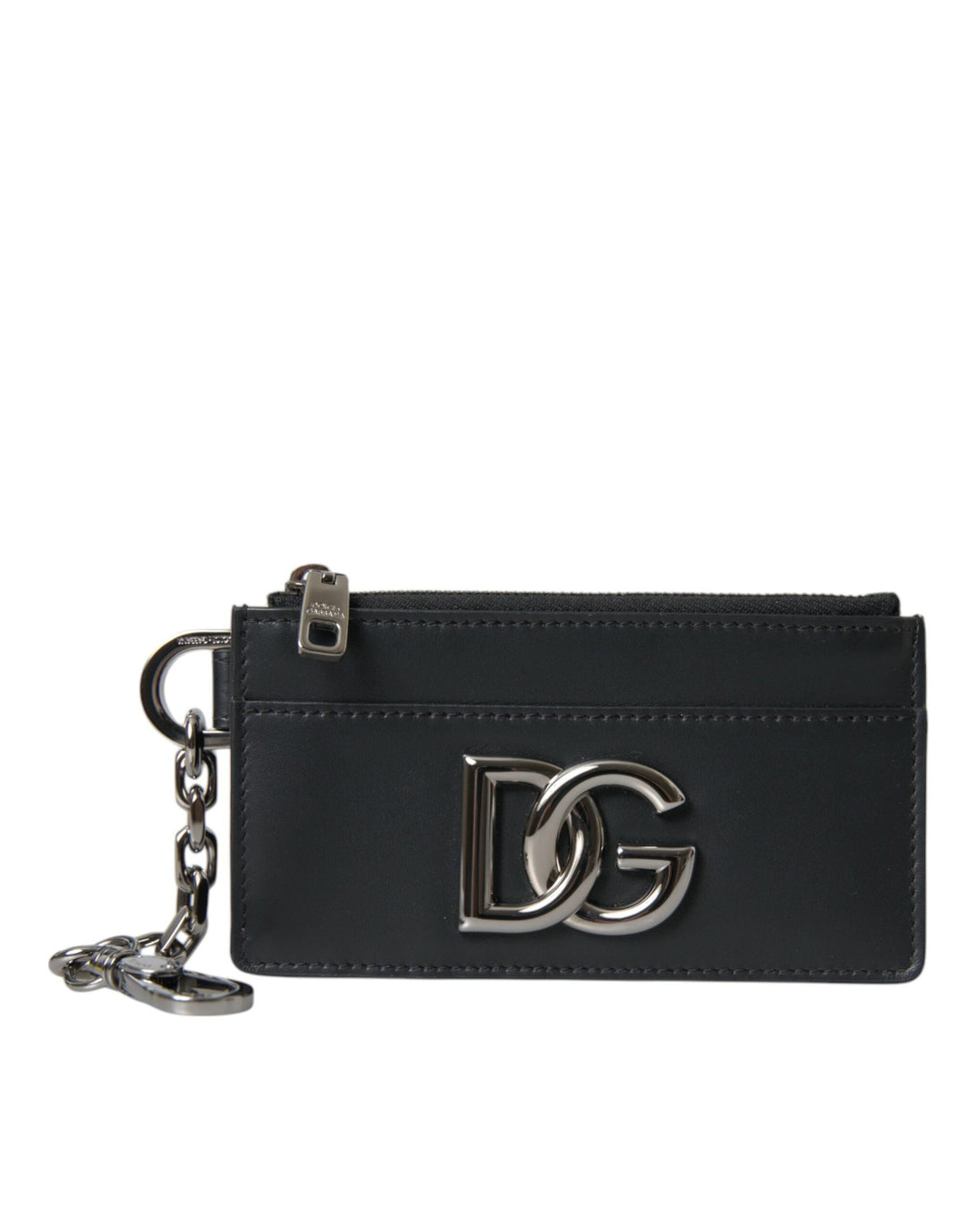  - Dolce & Gabbana Black Calfskin Leather DG Logo Card Holder Wallet Men - SMY101310 - Ask Me Wear