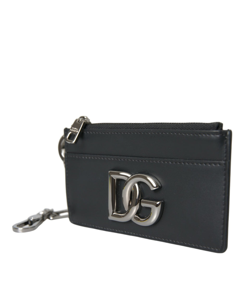  - Dolce & Gabbana Black Calfskin Leather DG Logo Card Holder Wallet Men - SMY101310 - Ask Me Wear