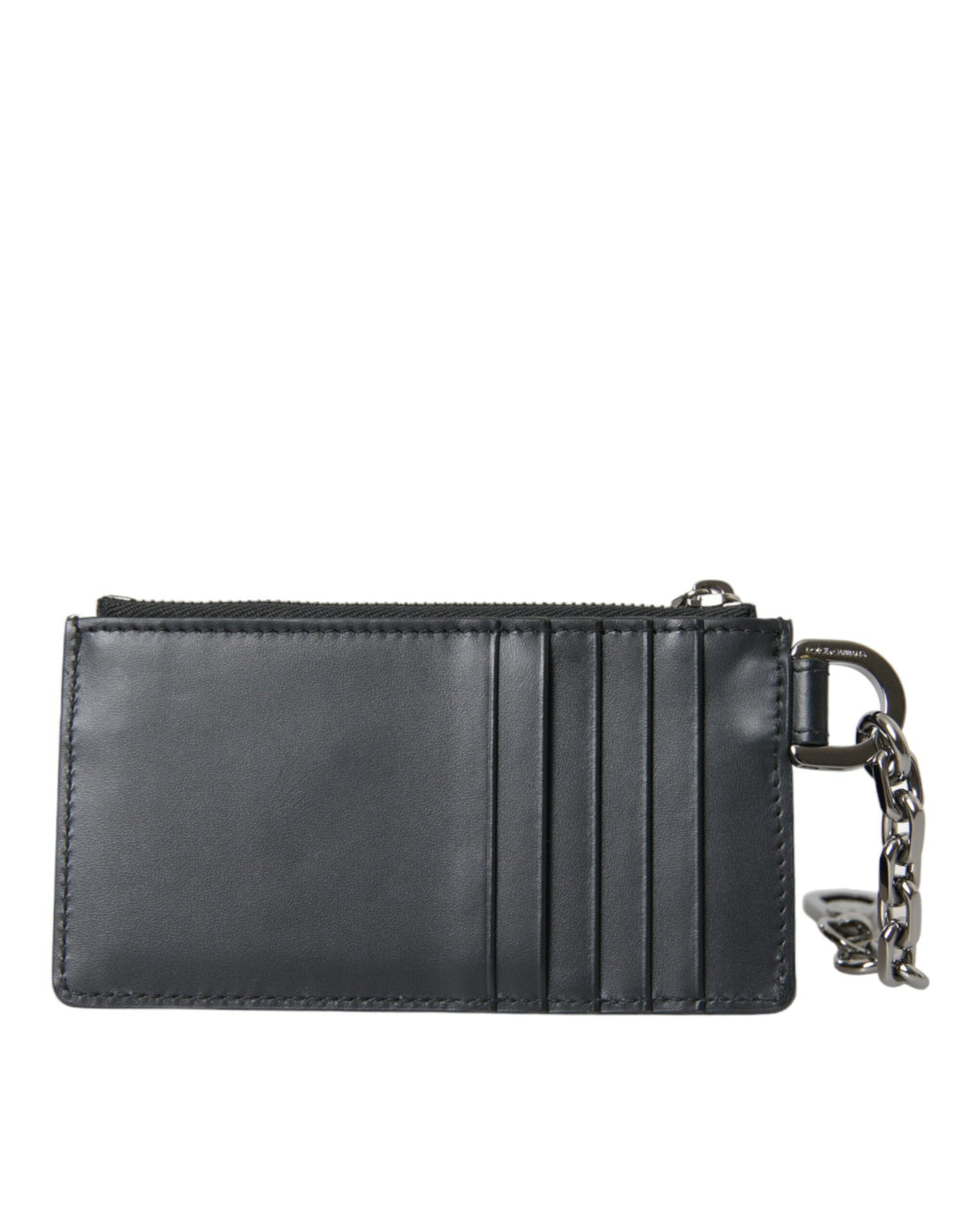  - Dolce & Gabbana Black Calfskin Leather DG Logo Card Holder Wallet Men - SMY101310 - Ask Me Wear