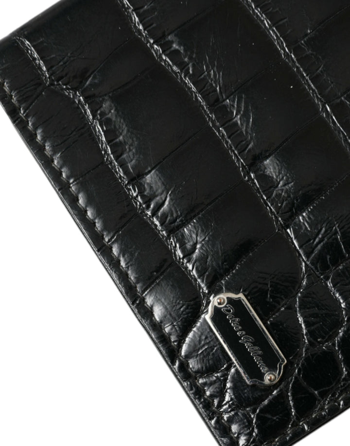  - Dolce & Gabbana Black Exotic Skin Leather Long Bifold Passport Holder - SMY101314 - Ask Me Wear