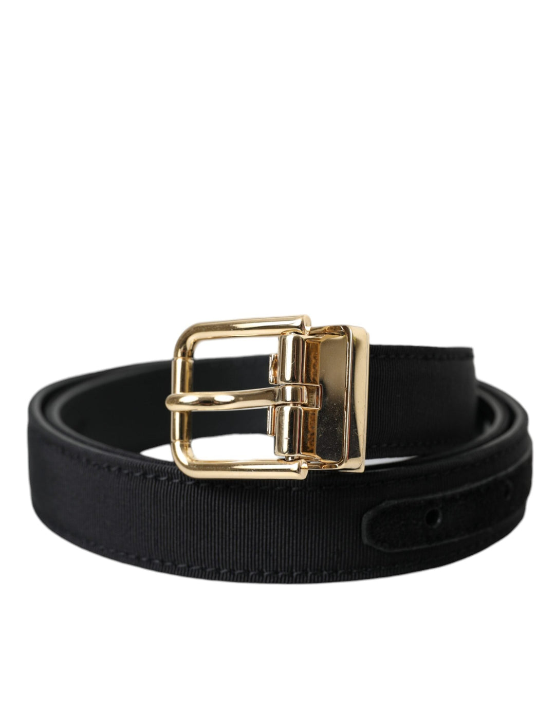  - Dolce & Gabbana Black Gros Grain Gold Metal Buckle Belt Men - BEL9224 - 80 - Ask Me Wear