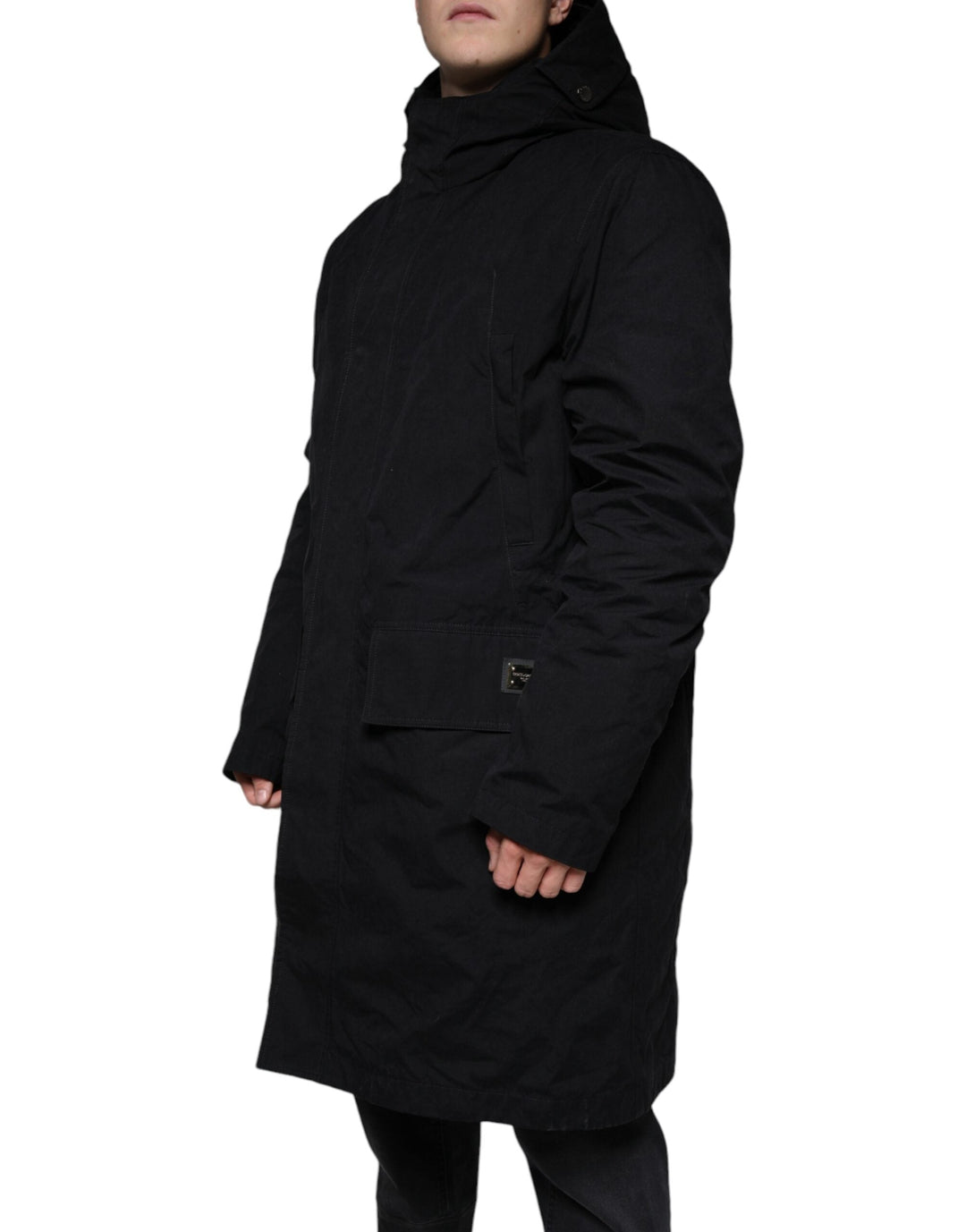  - Dolce & Gabbana Black Hooded Parka Cotton Trench Coat Jacket - JKT4083 - 50 - Ask Me Wear