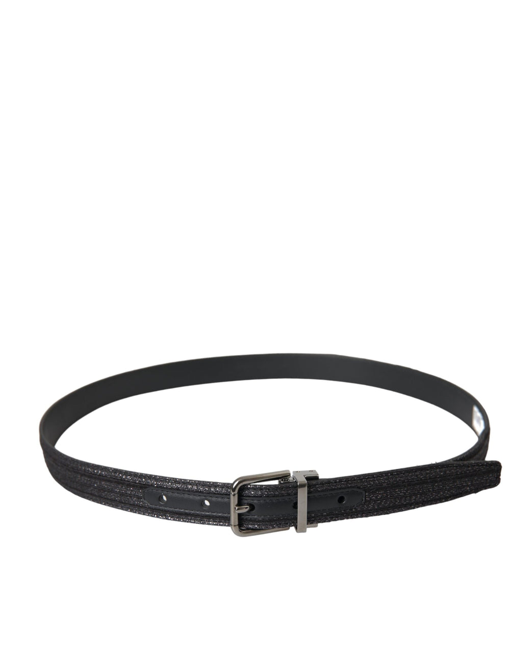  - Dolce & Gabbana Black Jacquard Stripes Silver Metal Buckle Belt - BEL9212 - 90 - Ask Me Wear