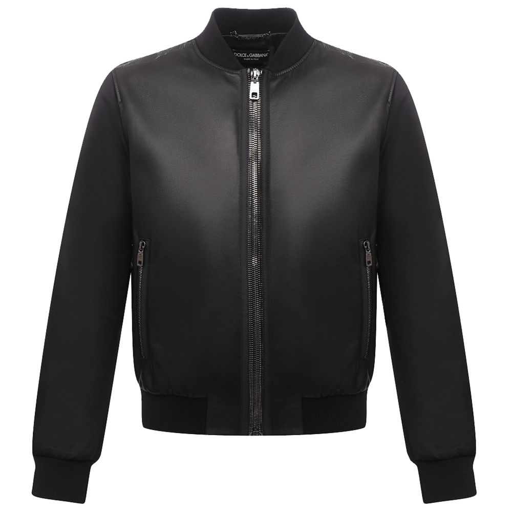  - Dolce & Gabbana Black Leather Di Lambskin Jacket - DO - 14223 - IT44 | XS - Ask Me Wear