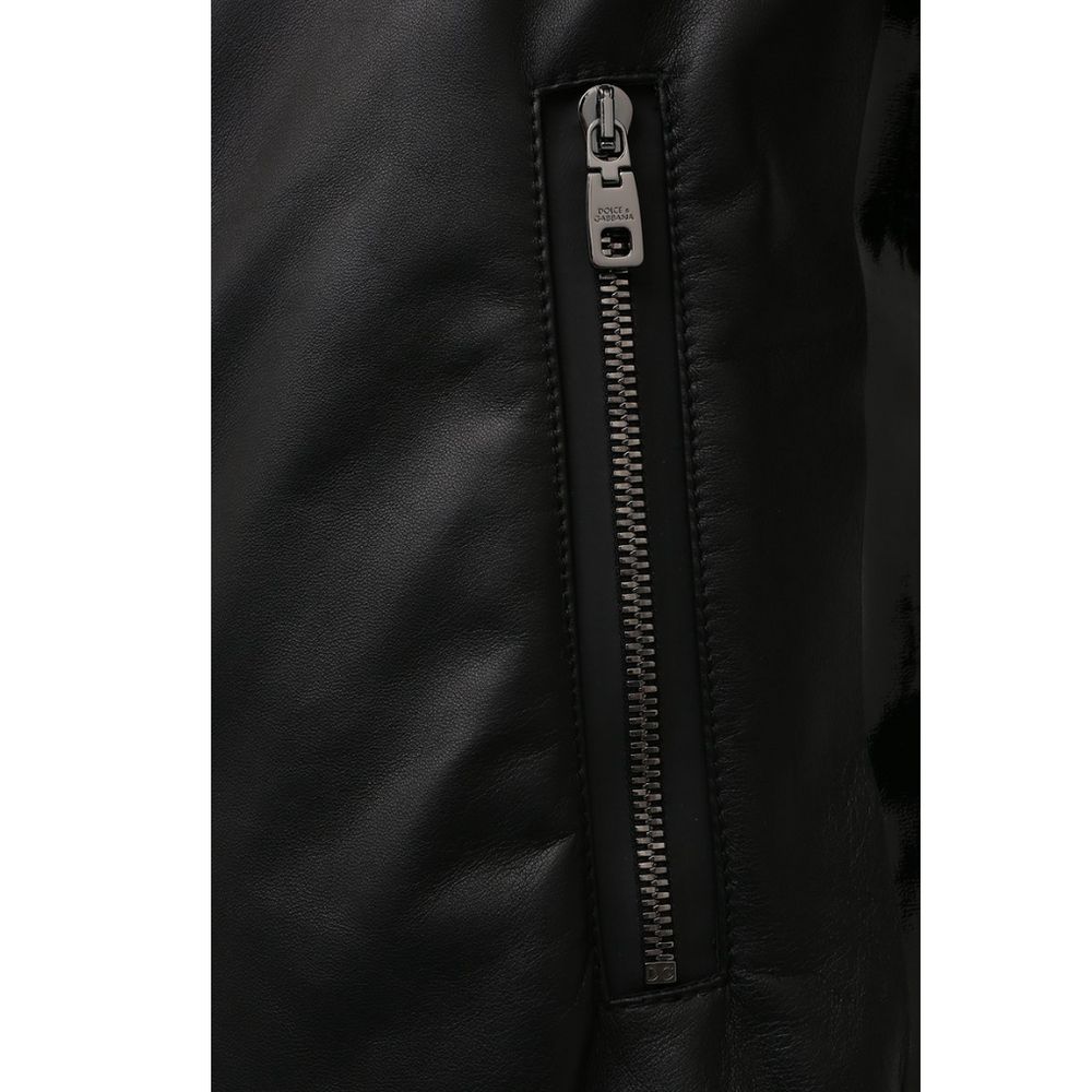  - Dolce & Gabbana Black Leather Di Lambskin Jacket - DO - 14223 - IT44 | XS - Ask Me Wear