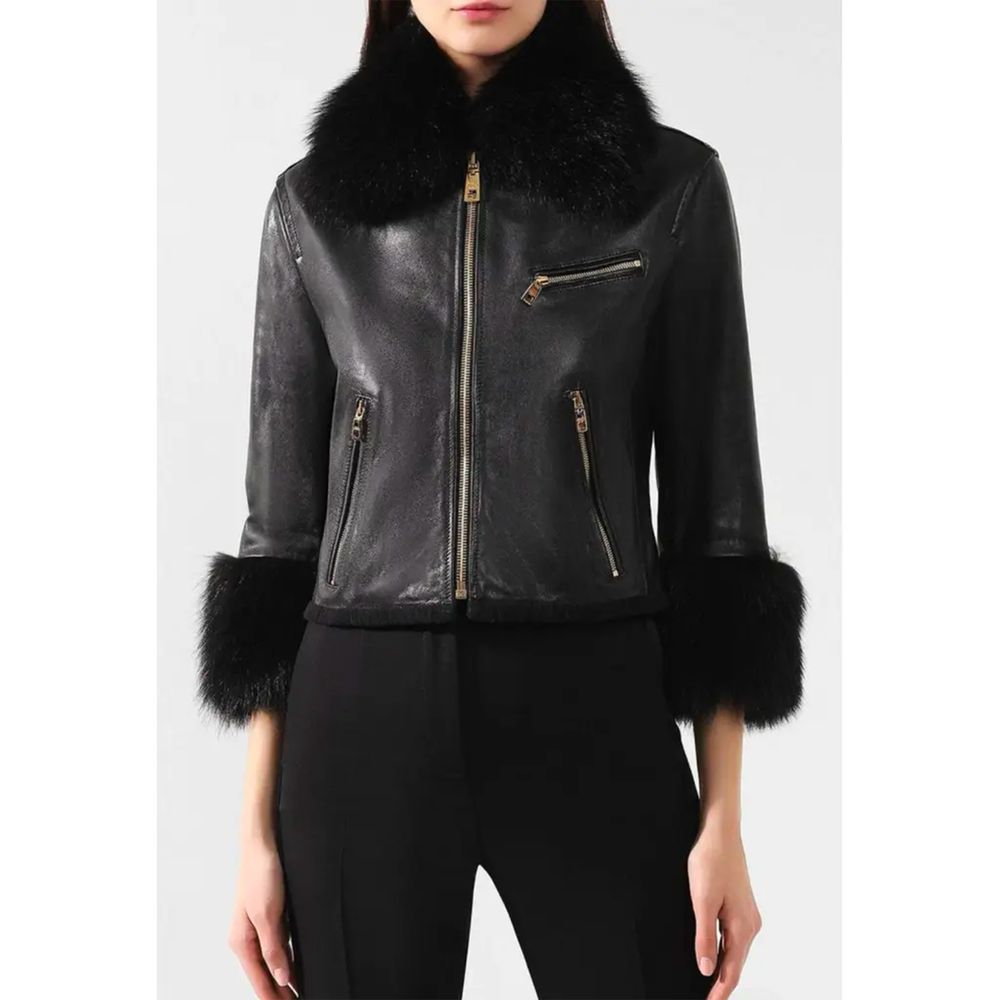  - Dolce & Gabbana Black Leather Di Lambskin Jackets & Coat - DO - 14195 - IT46 | L - Ask Me Wear