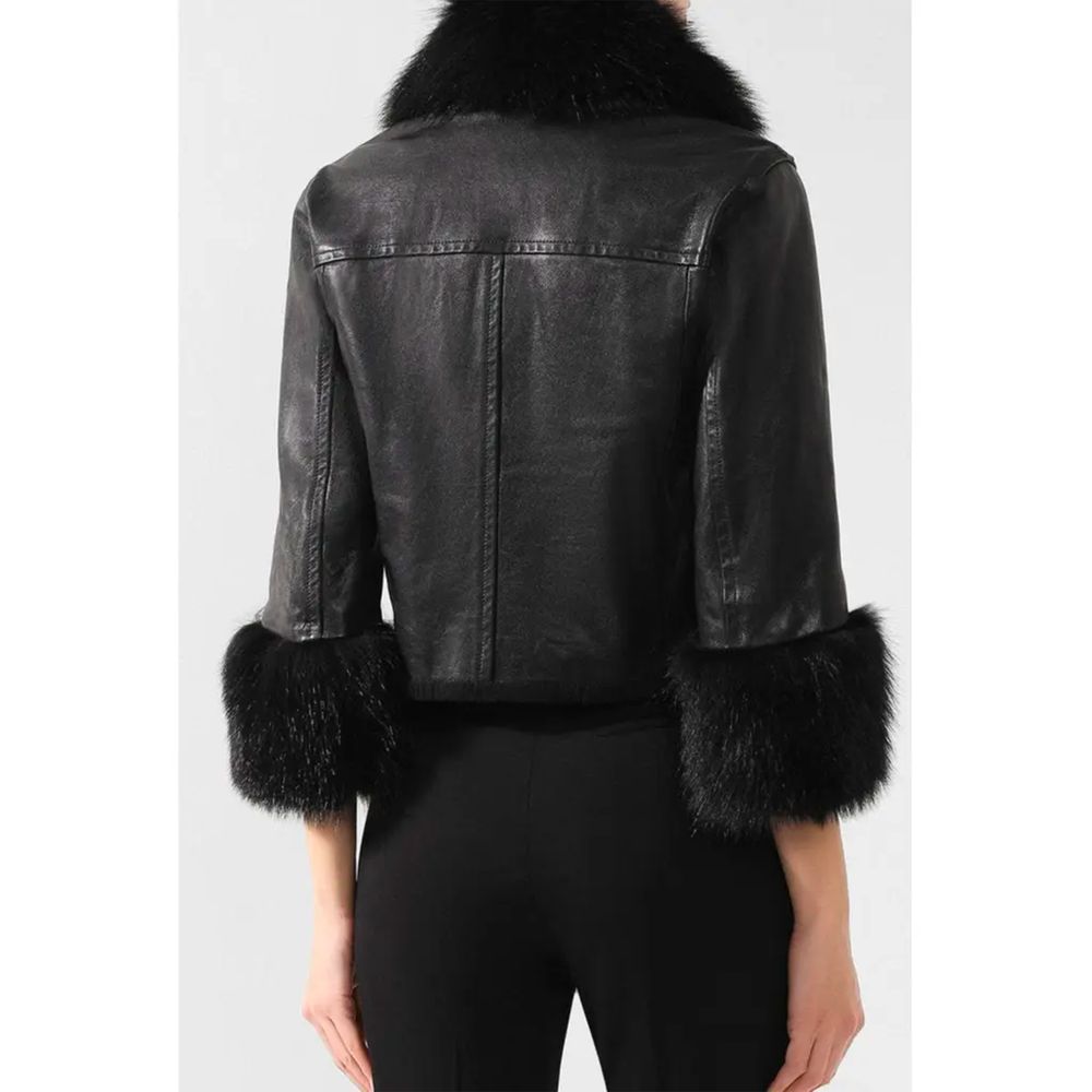  - Dolce & Gabbana Black Leather Di Lambskin Jackets & Coat - DO - 14195 - IT46 | L - Ask Me Wear