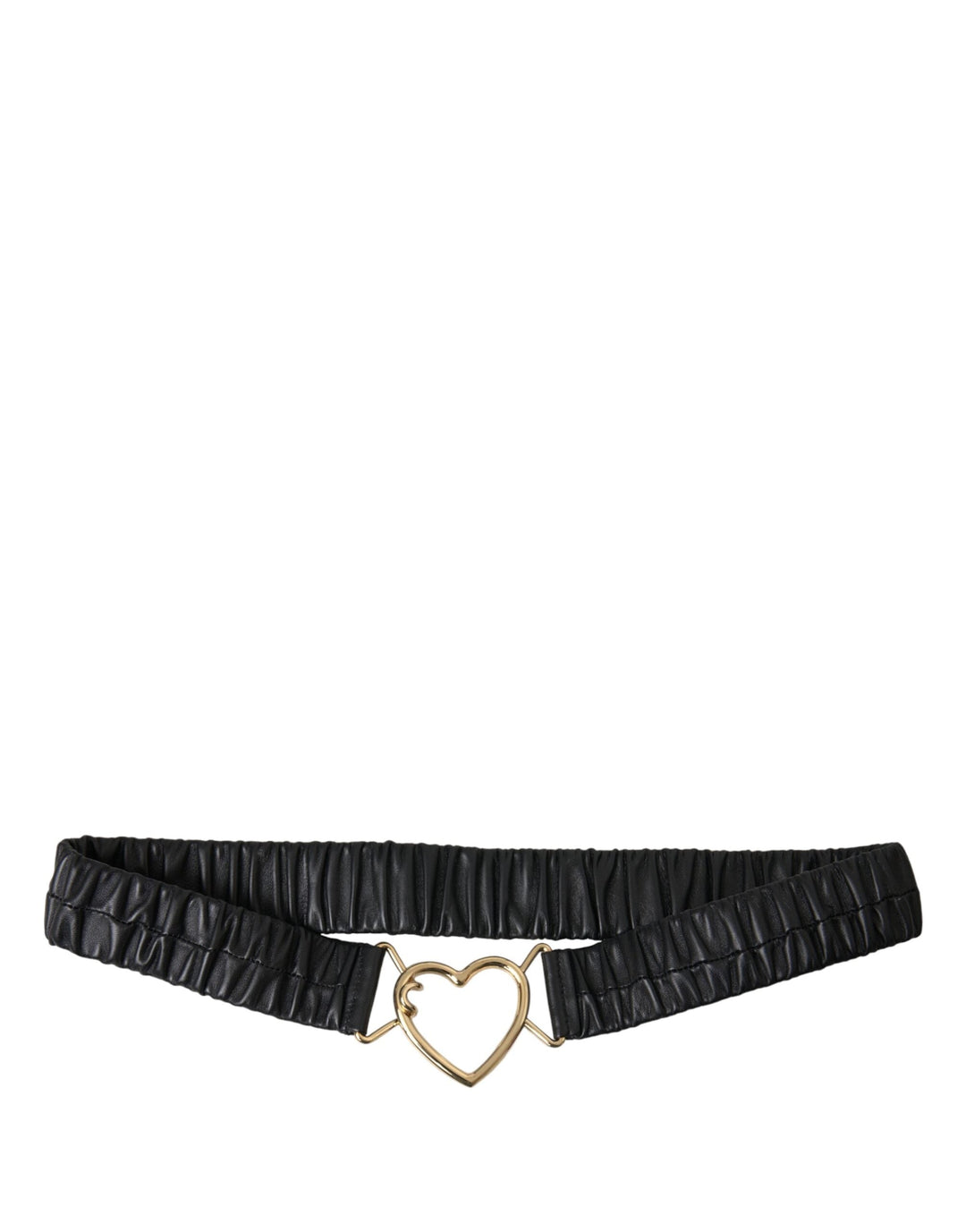  - Dolce & Gabbana Black Leather Gold Heart Metal Buckle Belt - WMB470 - 90 - Ask Me Wear