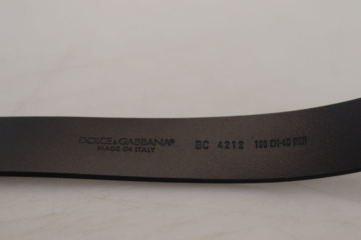  - Dolce & Gabbana Black Leather Metal #DG Logo Buckle Belt - BEL8974 - 100 - Ask Me Wear