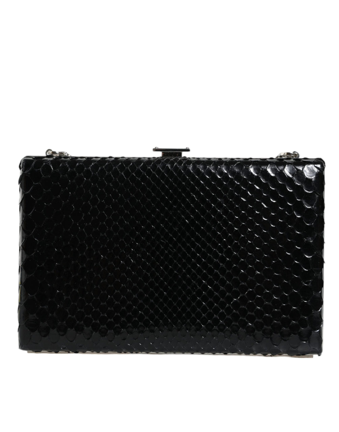  - Dolce & Gabbana Black Leather Silver Frame Clutch Mini Crossbody Bag - BAG1533 - Ask Me Wear