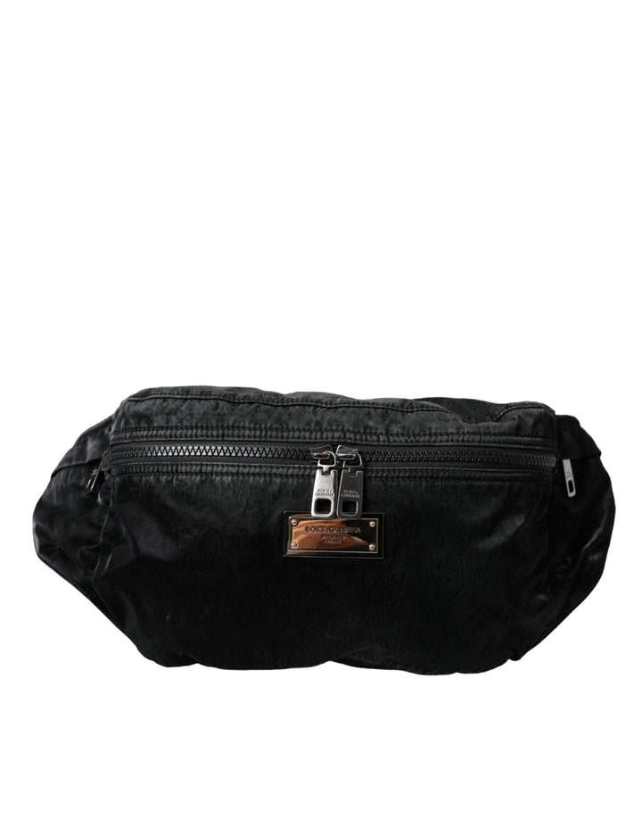  - Dolce & Gabbana Black Nylon Logo Plaque Belt Waist Fanny Pack Bag - BAG1461 - Ask Me Wear