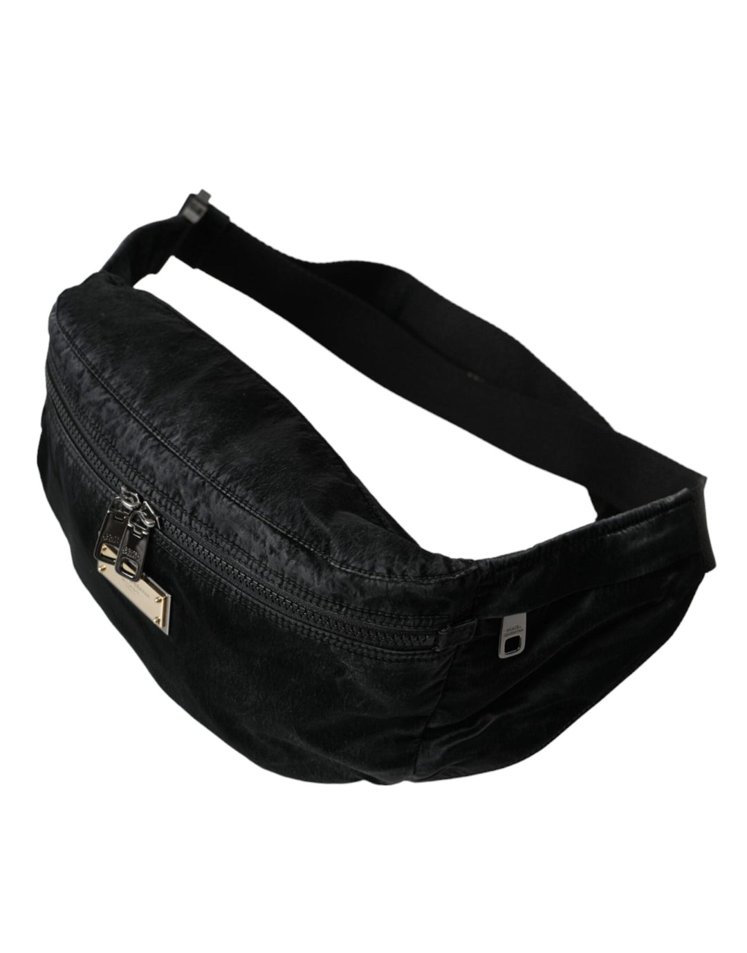  - Dolce & Gabbana Black Nylon Logo Plaque Belt Waist Fanny Pack Bag - BAG1461 - Ask Me Wear