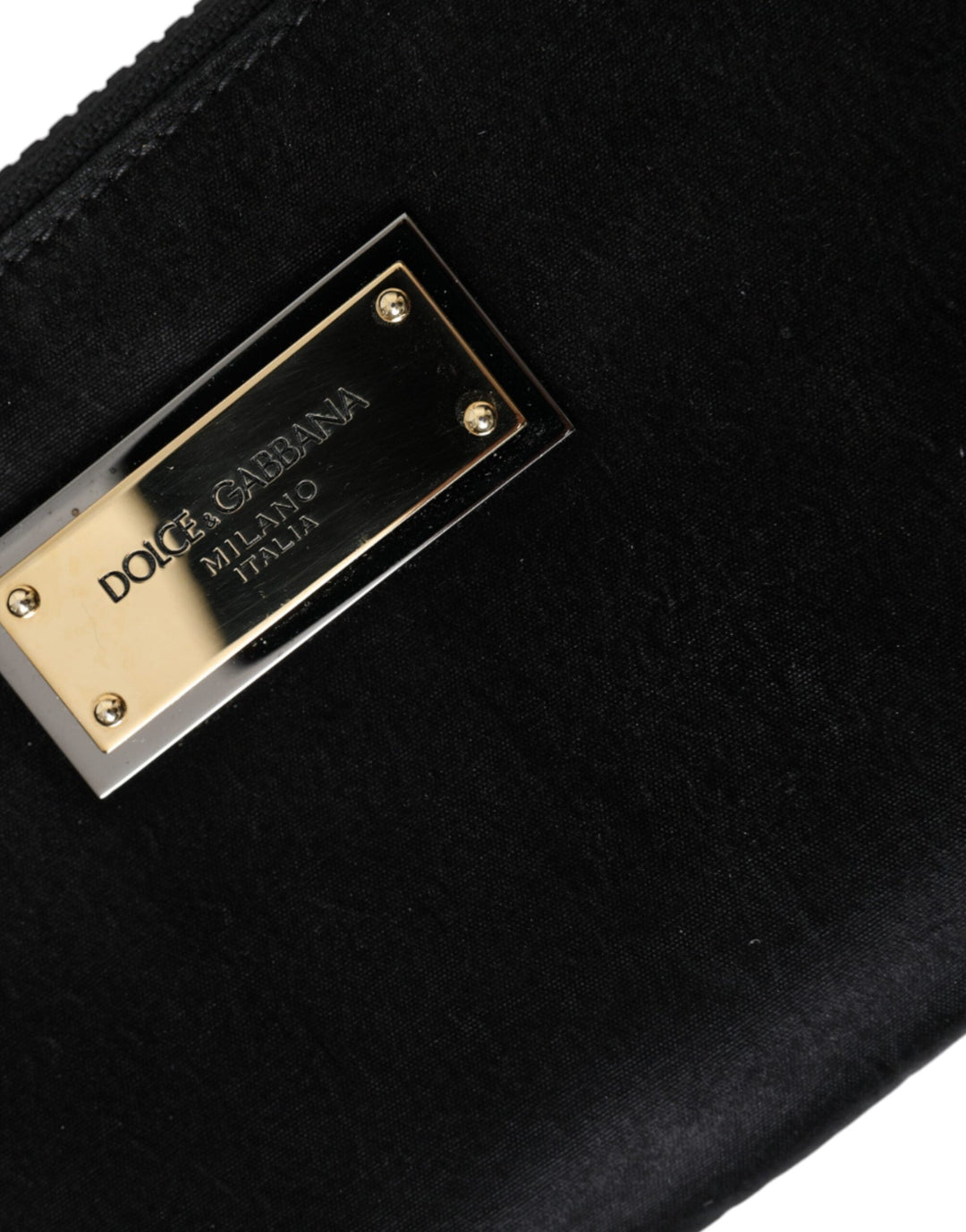  - Dolce & Gabbana Black Nylon Logo Plaque Keyring Pouch Clutch Bag - BAG1468 - Ask Me Wear