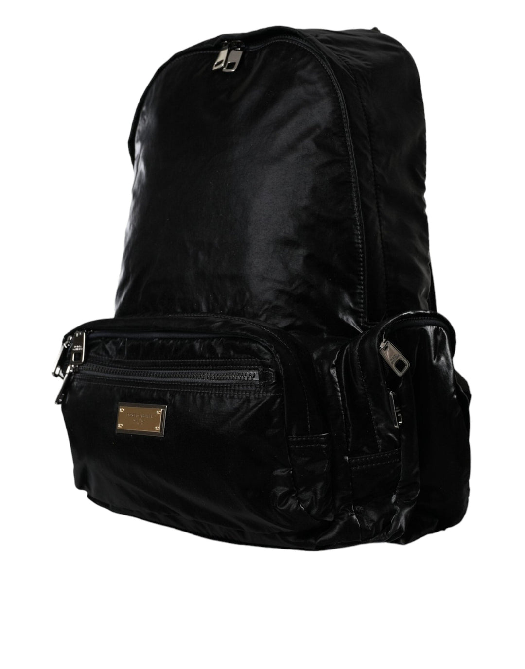  - Dolce & Gabbana Black Patent Leather Logo Plaque Backpack Bag - BAG1433 - Ask Me Wear