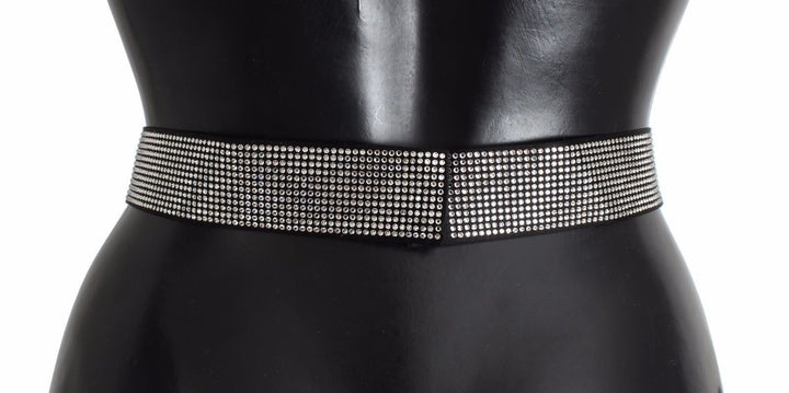  - Dolce & Gabbana Black Silk Crystal Bow Waist Belt Elegance - NOC10069 - S - Ask Me Wear