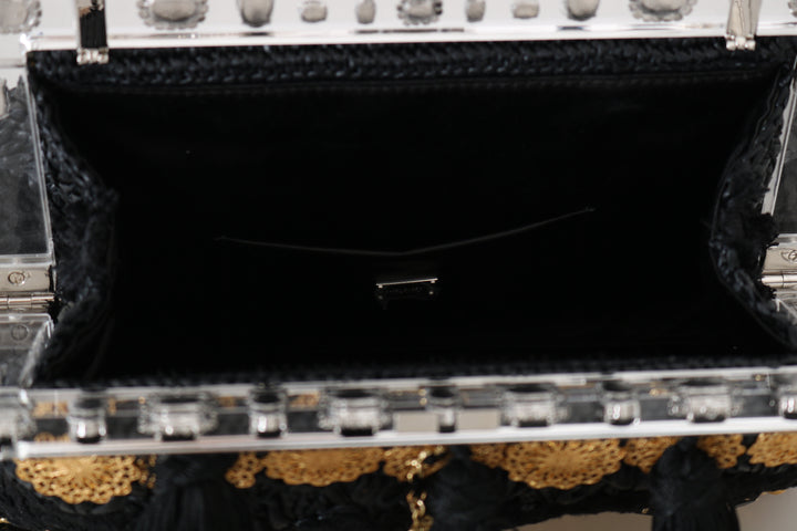  - Dolce & Gabbana Black Tassel Gold Baroque Crystal Evening Clutch - VAS15460 - Ask Me Wear