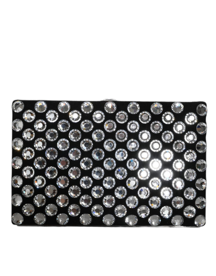  - Dolce & Gabbana Black Velvet Crystal Clutch Evening Party Purse Bag - BAG1585 - Ask Me Wear