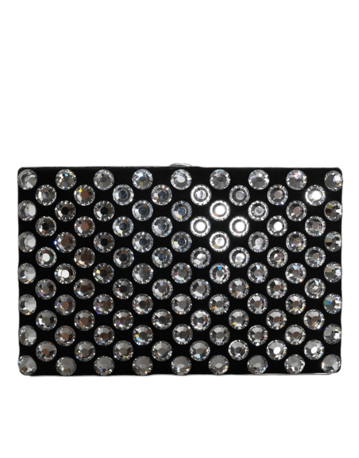  - Dolce & Gabbana Black Velvet Crystal Clutch Evening Party Purse Bag - BAG1585 - Ask Me Wear