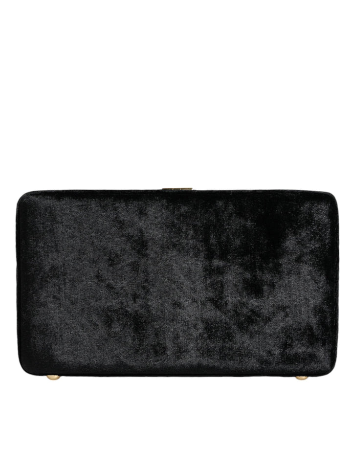  - Dolce & Gabbana Black Velvet Floral Crystal Clutch Evening Purse Bag - BAG4105 - Ask Me Wear