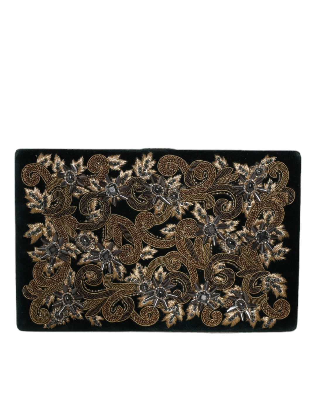  - Dolce & Gabbana Black Velvet Gold Frame Clutch Evening Party Purse Bag - BAG1582 - Ask Me Wear