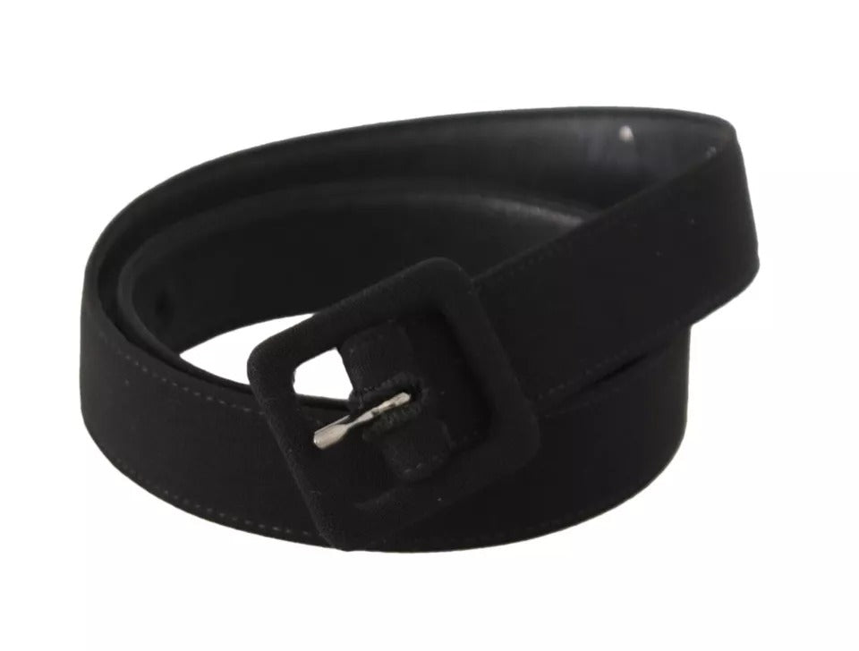  - Dolce & Gabbana Black Velvet Leather Logo Waist Buckle Belt - WBN245 - 65 - Ask Me Wear