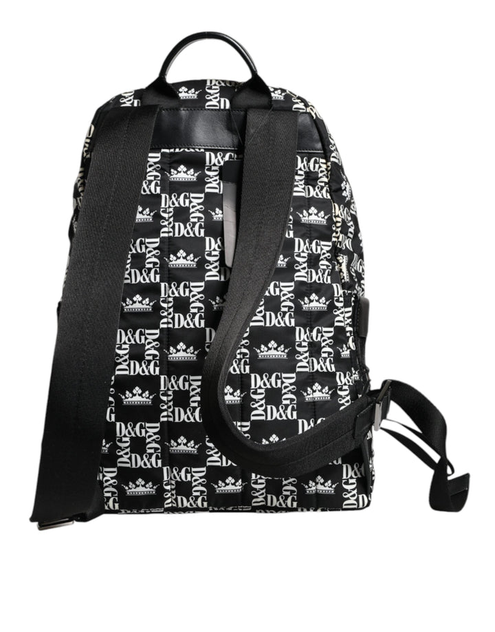  - Dolce & Gabbana Black White DG Crown Logo Nylon Backpack Bag - BAG4119 - Ask Me Wear