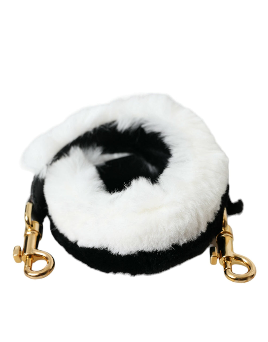  - Dolce & Gabbana Black White Lapin Fur Accessory Shoulder Strap - WMB348 - Ask Me Wear