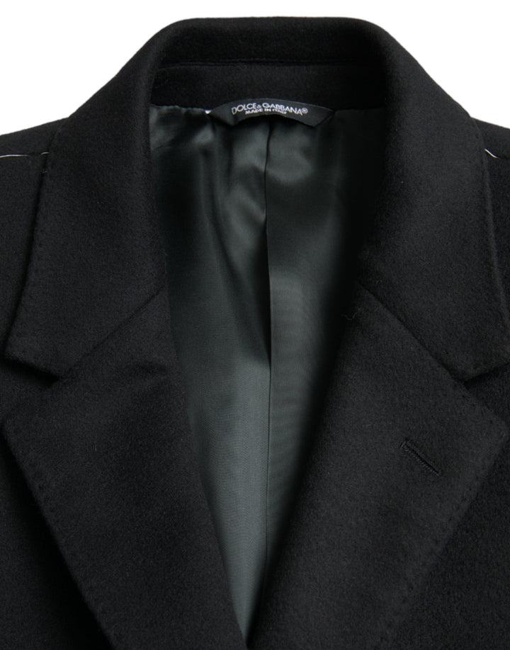  - Dolce & Gabbana Black Wool Cashmere Trench Coat Jacket - JKT3856 - 54 - Ask Me Wear