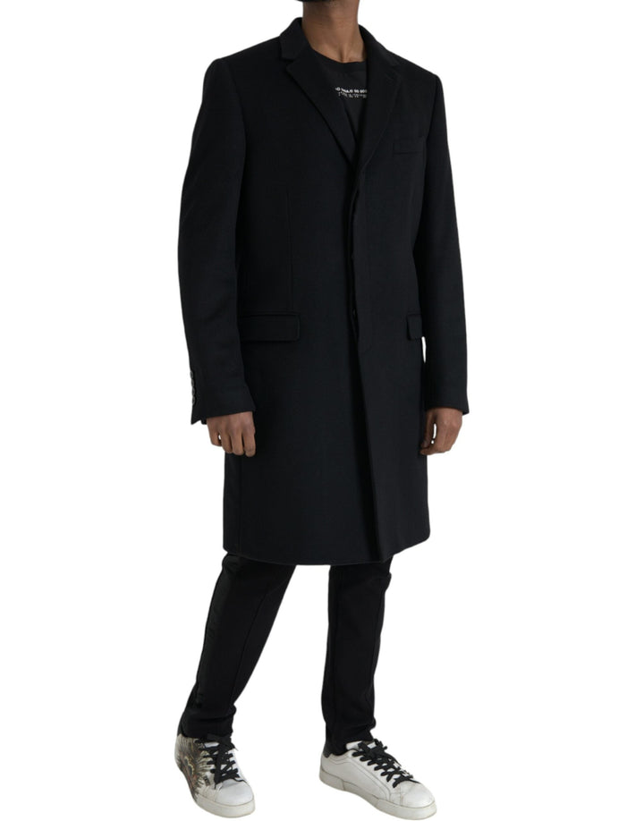  - Dolce & Gabbana Black Wool Cashmere Trench Coat Jacket - JKT3856 - 54 - Ask Me Wear