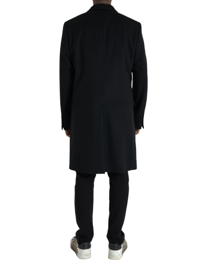  - Dolce & Gabbana Black Wool Cashmere Trench Coat Jacket - JKT3856 - 54 - Ask Me Wear