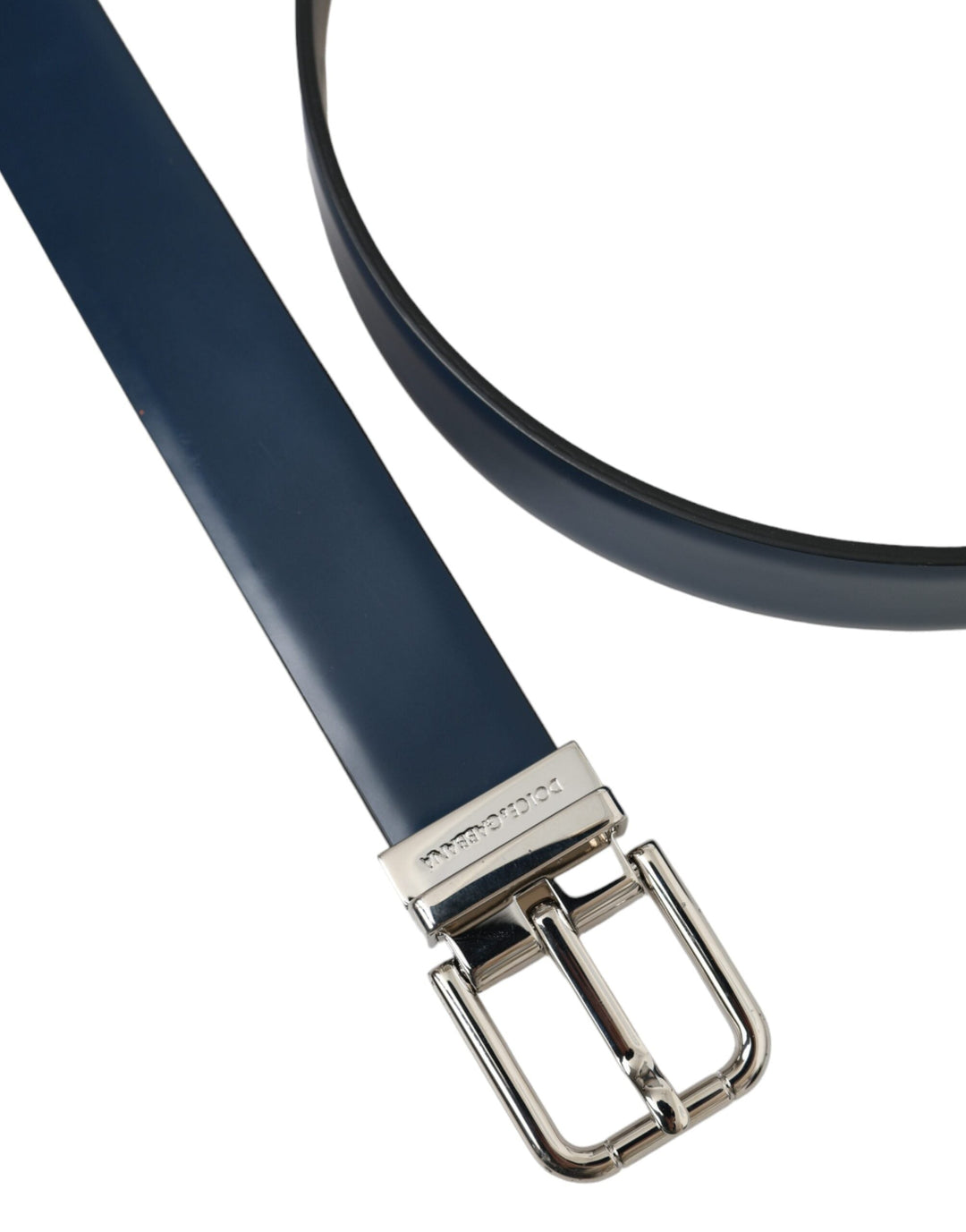  - Dolce & Gabbana Blue Calf Leather Silver Metal Buckle Belt Men - BEL9134 - 110 - Ask Me Wear