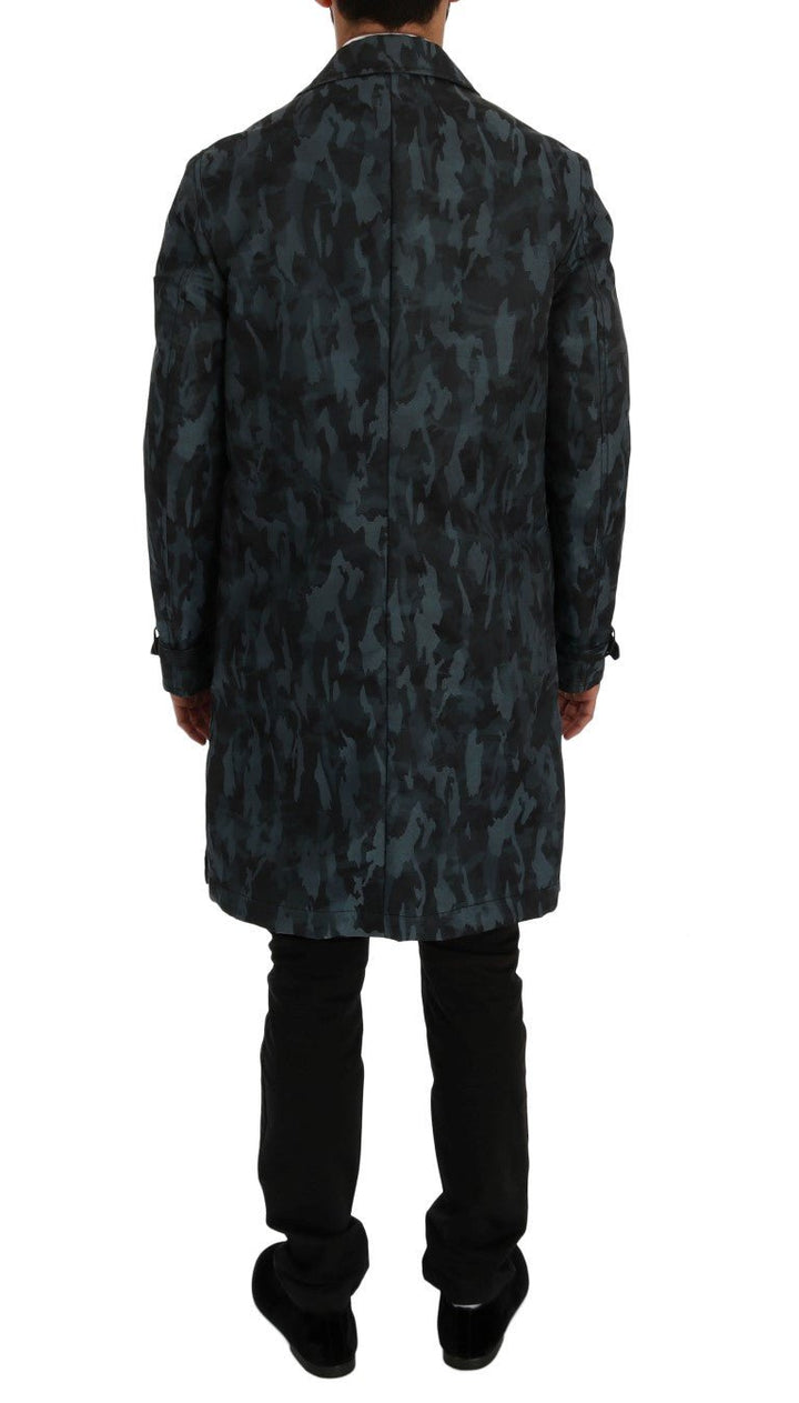  - Dolce & Gabbana Blue Camouflage Trench Coat Elegance - SIG60312 - 1 - Ask Me Wear