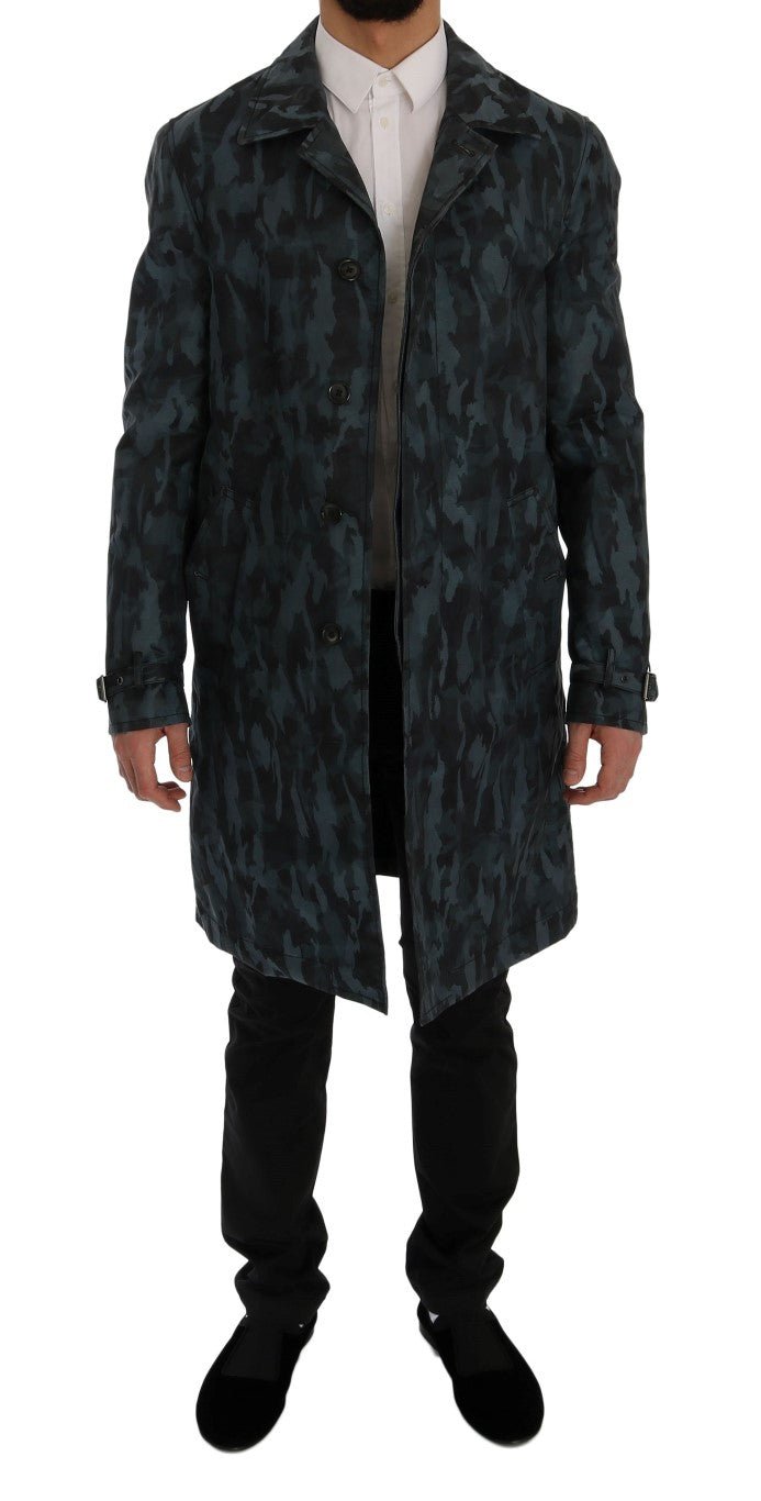  - Dolce & Gabbana Blue Camouflage Trench Coat Elegance - SIG60312 - 1 - Ask Me Wear