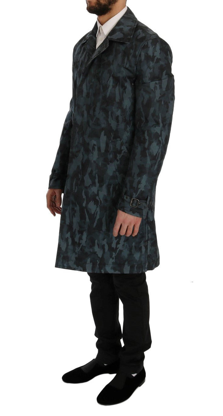  - Dolce & Gabbana Blue Camouflage Trench Coat Elegance - SIG60312 - 1 - Ask Me Wear