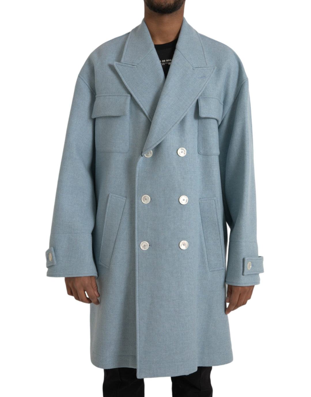  - Dolce & Gabbana Blue Double Breasted Trench Coat Jacket - JKT3846 - 50 - Ask Me Wear