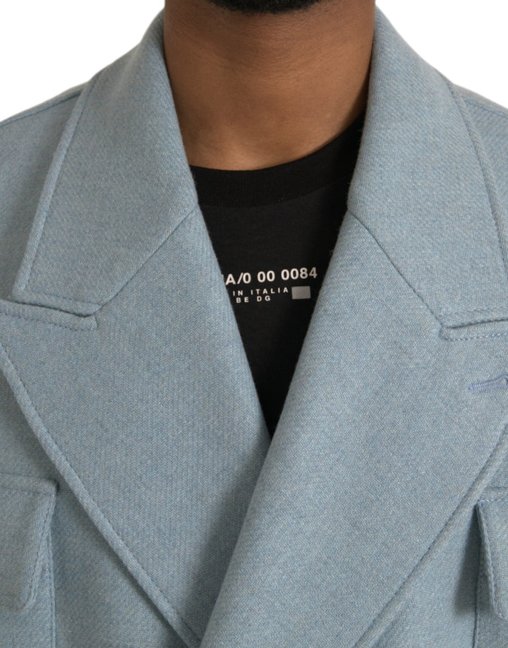  - Dolce & Gabbana Blue Double Breasted Trench Coat Jacket - JKT3846 - 50 - Ask Me Wear