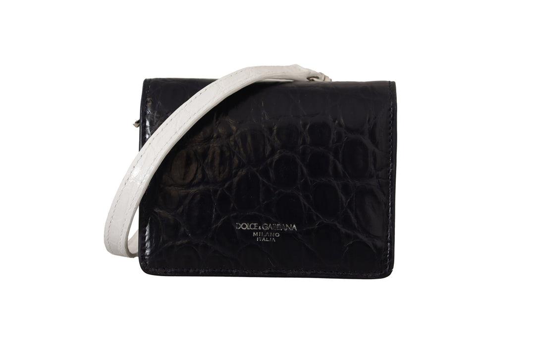  - Dolce & Gabbana Blue Exotic Leather Bifold Wallet with Strap - VAS130280 - Ask Me Wear