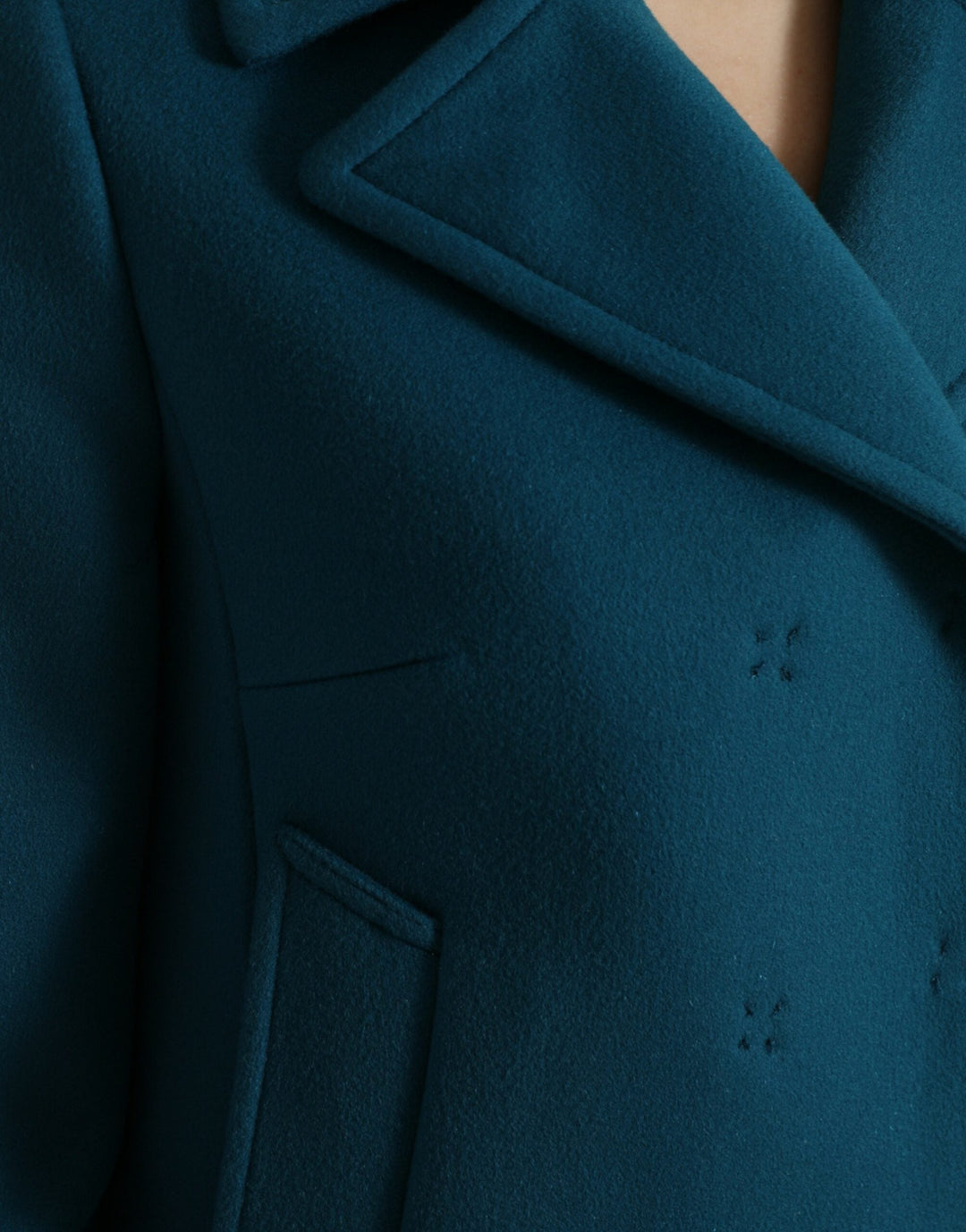  - Dolce & Gabbana Blue Trench Wool Cashmere Short Coat Jacket - JKT3745 - 40 - Ask Me Wear