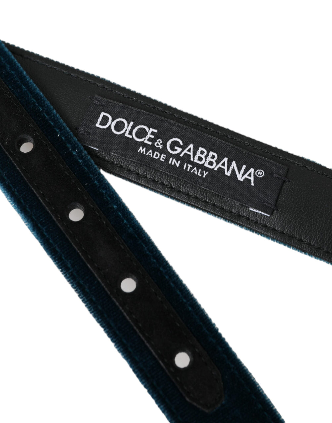  - Dolce & Gabbana Blue Velvet Leather Silver Metal Buckle Belt - BEL9177 - 95 - Ask Me Wear