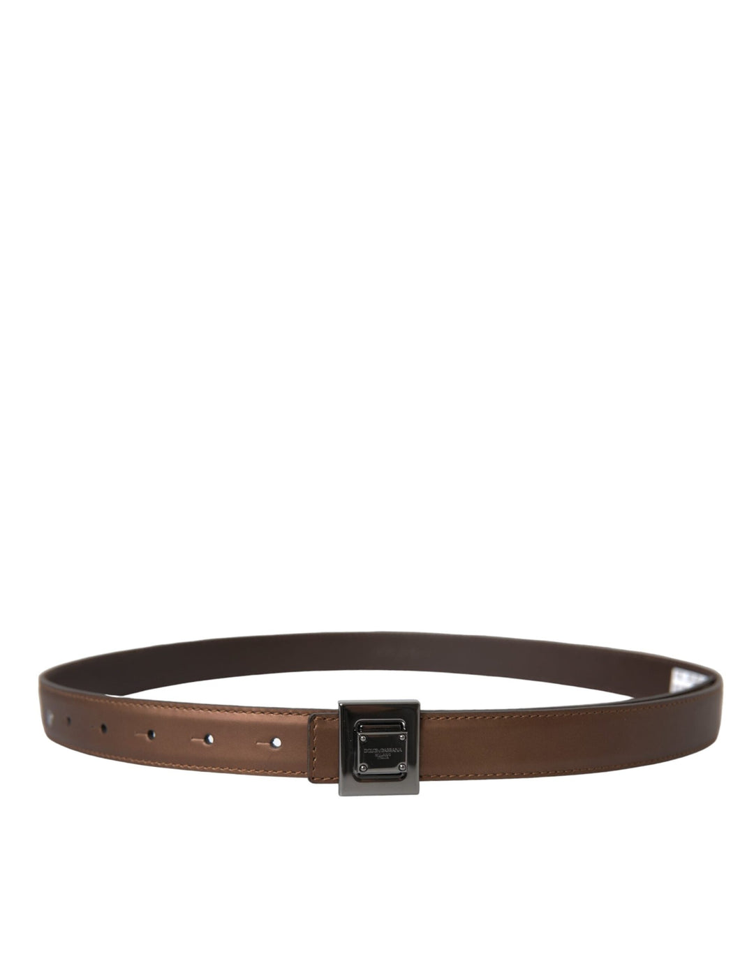  - Dolce & Gabbana Bronze Leather Square Metal Buckle Belt - BEL9226 - 85 - Ask Me Wear