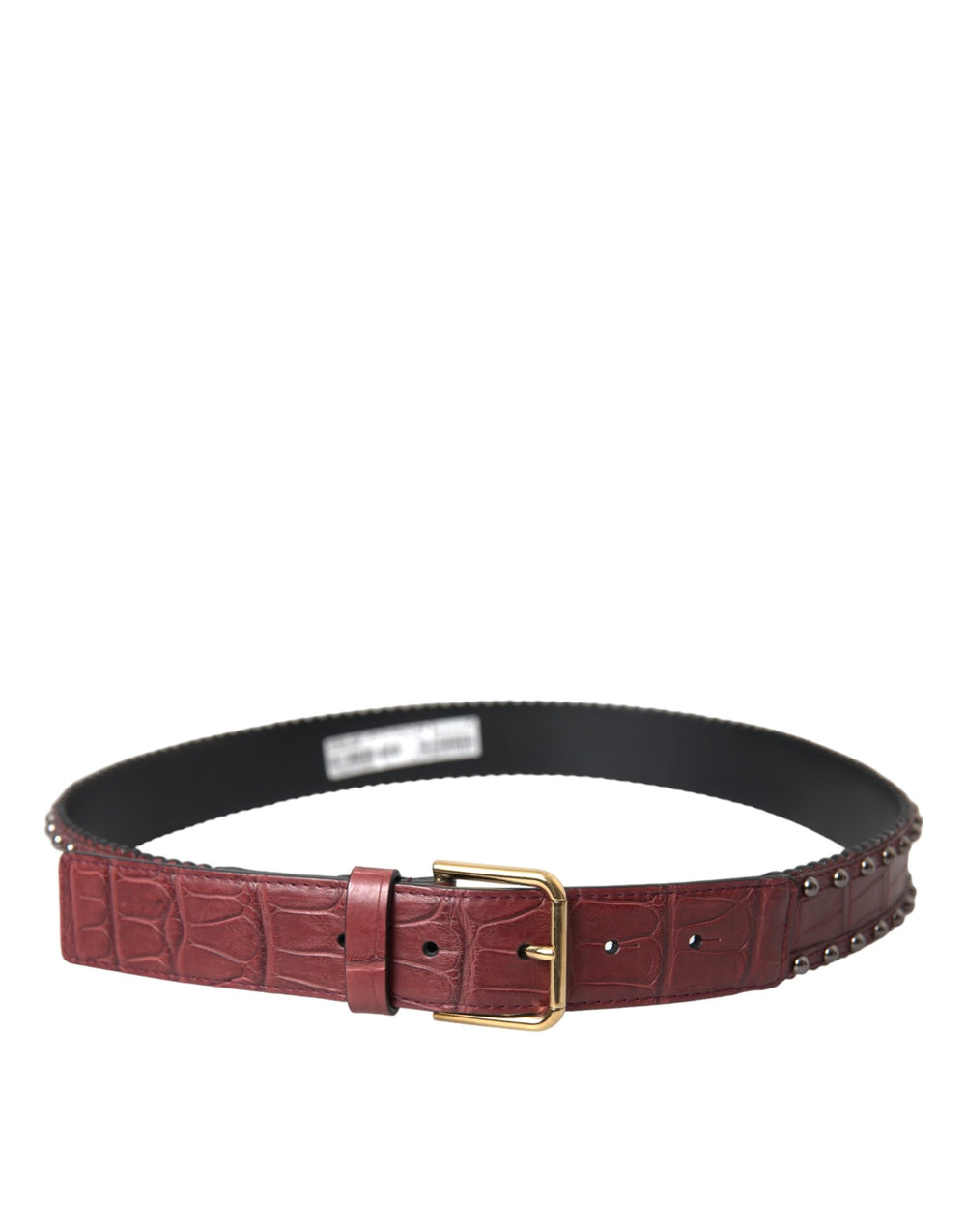  - Dolce & Gabbana Brown Alligator Leather Studded Metal Buckle Belt - BEL9194 - 85 - Ask Me Wear