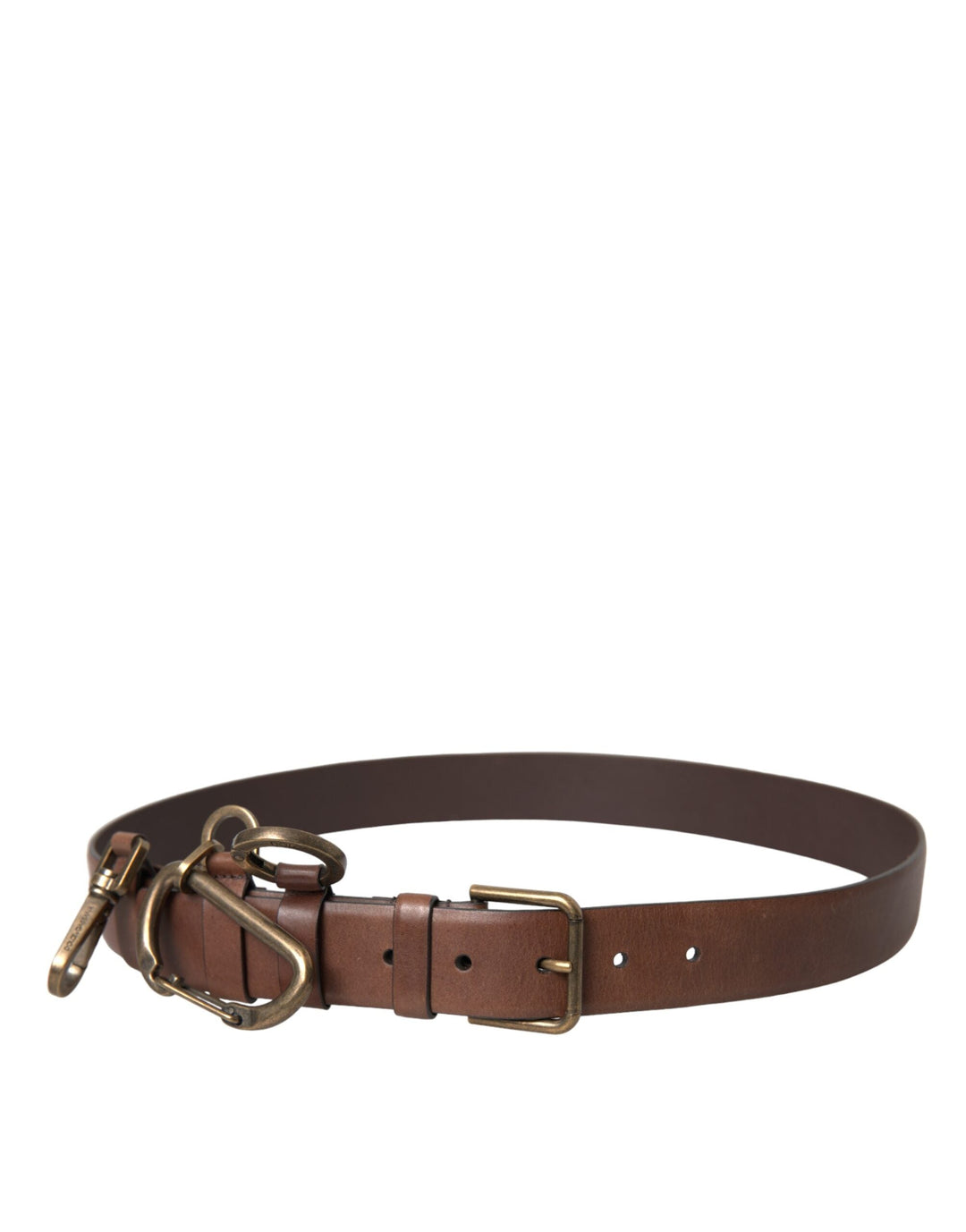  - Dolce & Gabbana Brown Calf Leather Gold Metal Buckle Belt Men - BEL9213 - 90 - Ask Me Wear