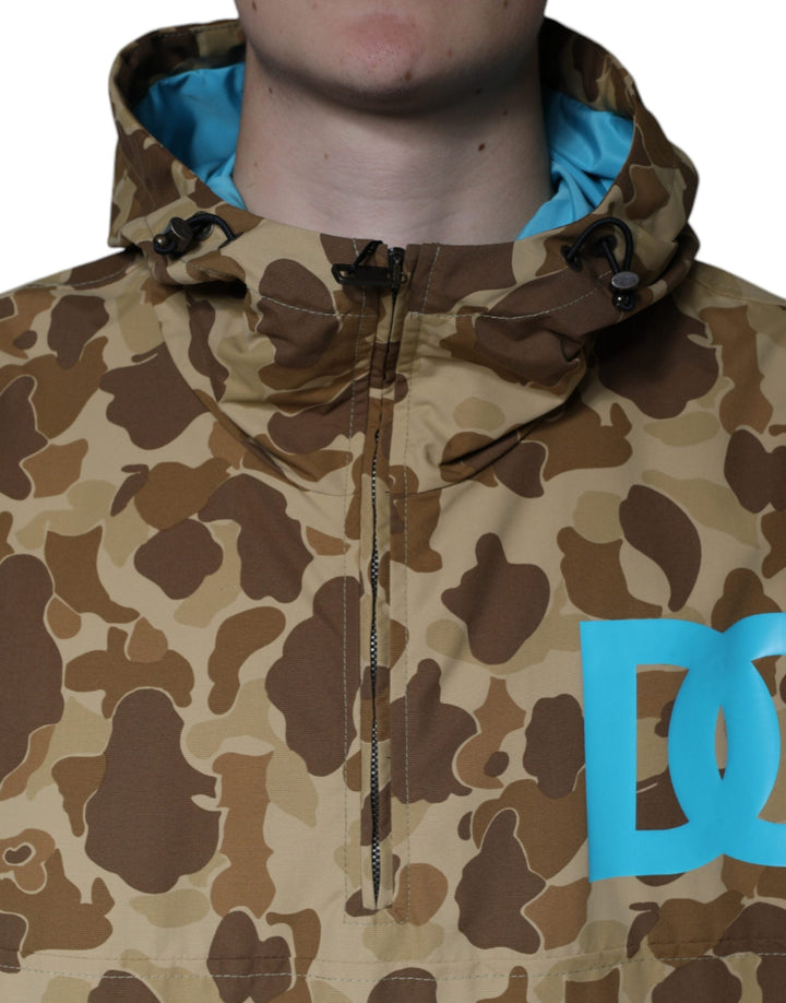  - Dolce & Gabbana Brown Camouflage Hooded Pullover Jacket - JKT41250 - 56 - Ask Me Wear