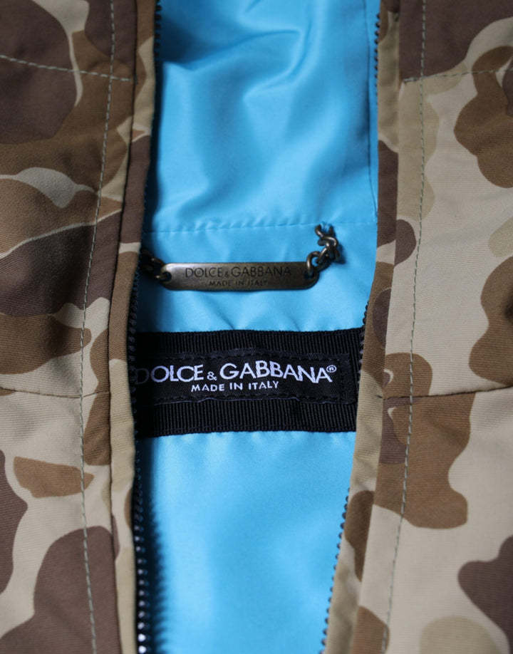  - Dolce & Gabbana Brown Camouflage Hooded Pullover Jacket - JKT41250 - 56 - Ask Me Wear