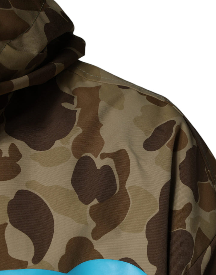  - Dolce & Gabbana Brown Camouflage Hooded Pullover Jacket - JKT41250 - 56 - Ask Me Wear