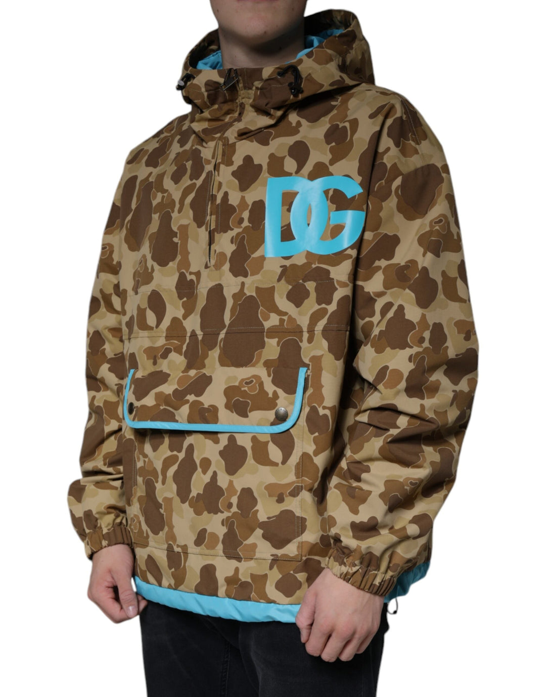  - Dolce & Gabbana Brown Camouflage Hooded Pullover Jacket - JKT41250 - 56 - Ask Me Wear