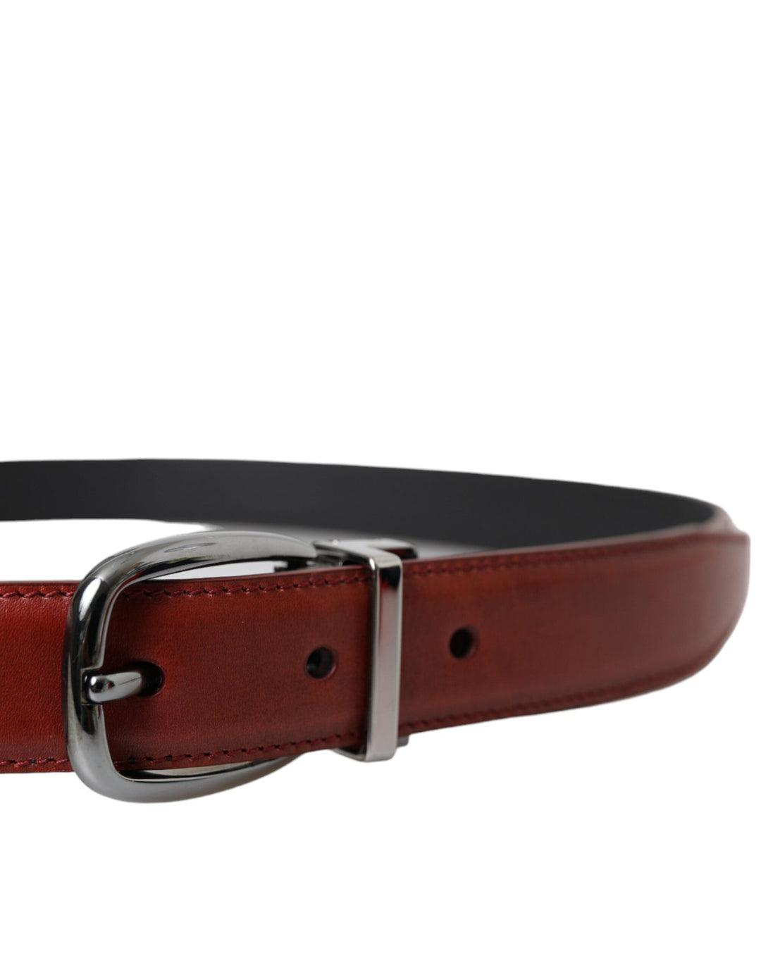  - Dolce & Gabbana Brown Leather Silver Metal Buckle Belt Men - BEL9178 - 95 - Ask Me Wear