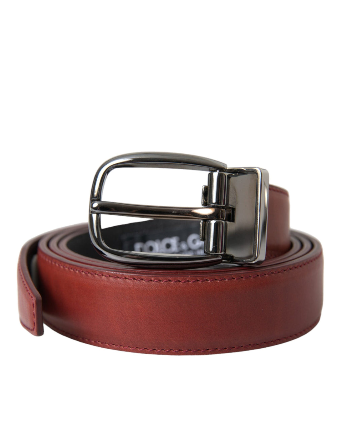  - Dolce & Gabbana Brown Leather Silver Metal Buckle Belt Men - BEL9178 - 95 - Ask Me Wear